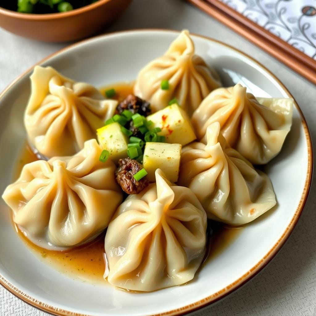 Beef Dumplings With Zucchini, Tofu and Chives
