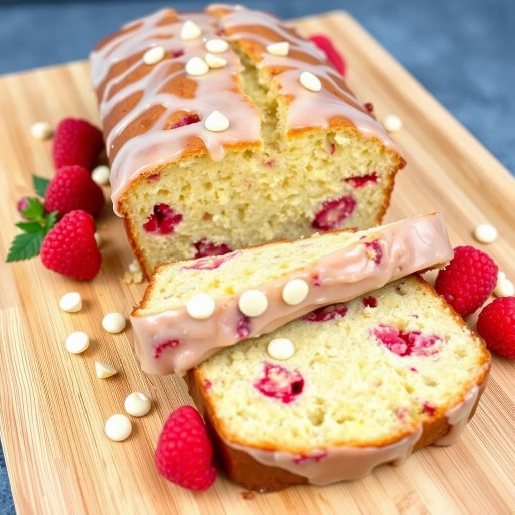 Glazed White Chocolate Raspberry Loaf